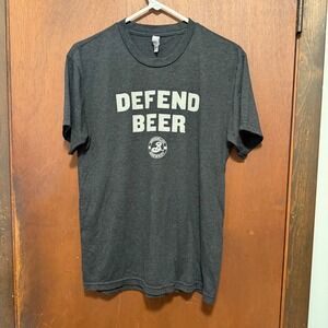 Next Level Brooklyn Brewery Defend Beer Graphic T-Shirt Charcoal Gray Small